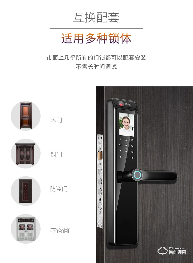 黑帆智能鎖 BS-R1人臉識別鎖電子密碼鎖