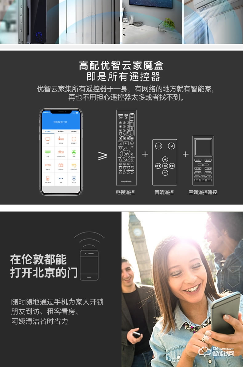 黑帆智能鎖 BS-QR03家用防盜門電子鎖大門鎖密碼鎖