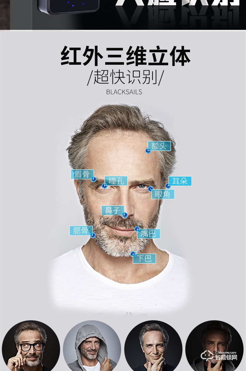 黑帆智能鎖 BS-QR03家用防盜門電子鎖大門鎖密碼鎖