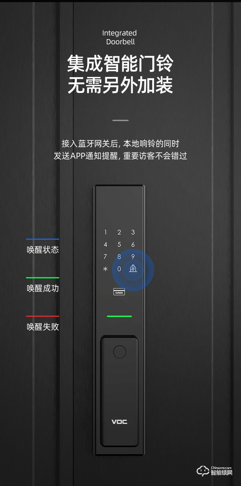 VOC智能鎖 T8推拉式家用防盜門智能鎖
