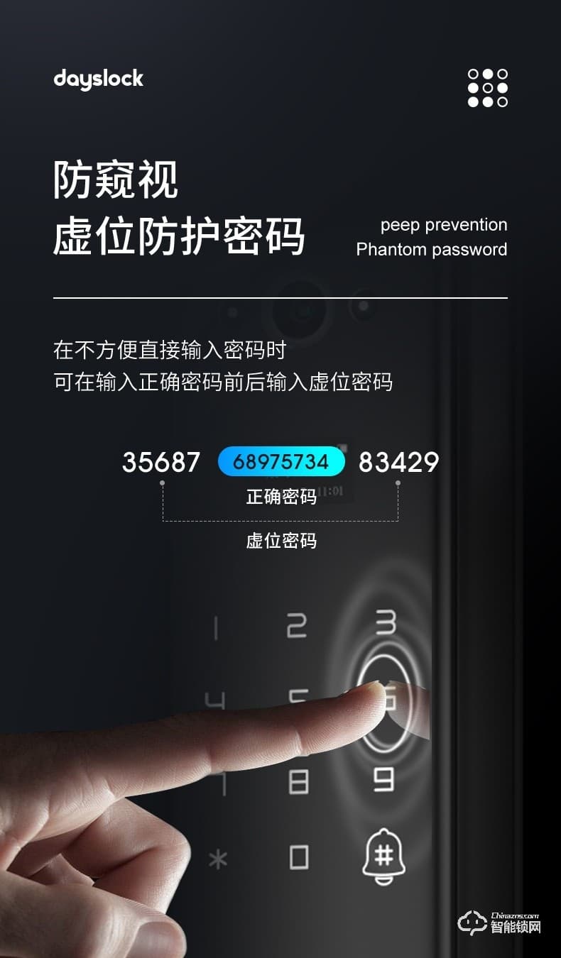 戴司智能鎖 D1/D1-V可視貓眼智能鎖家用防盜門鎖