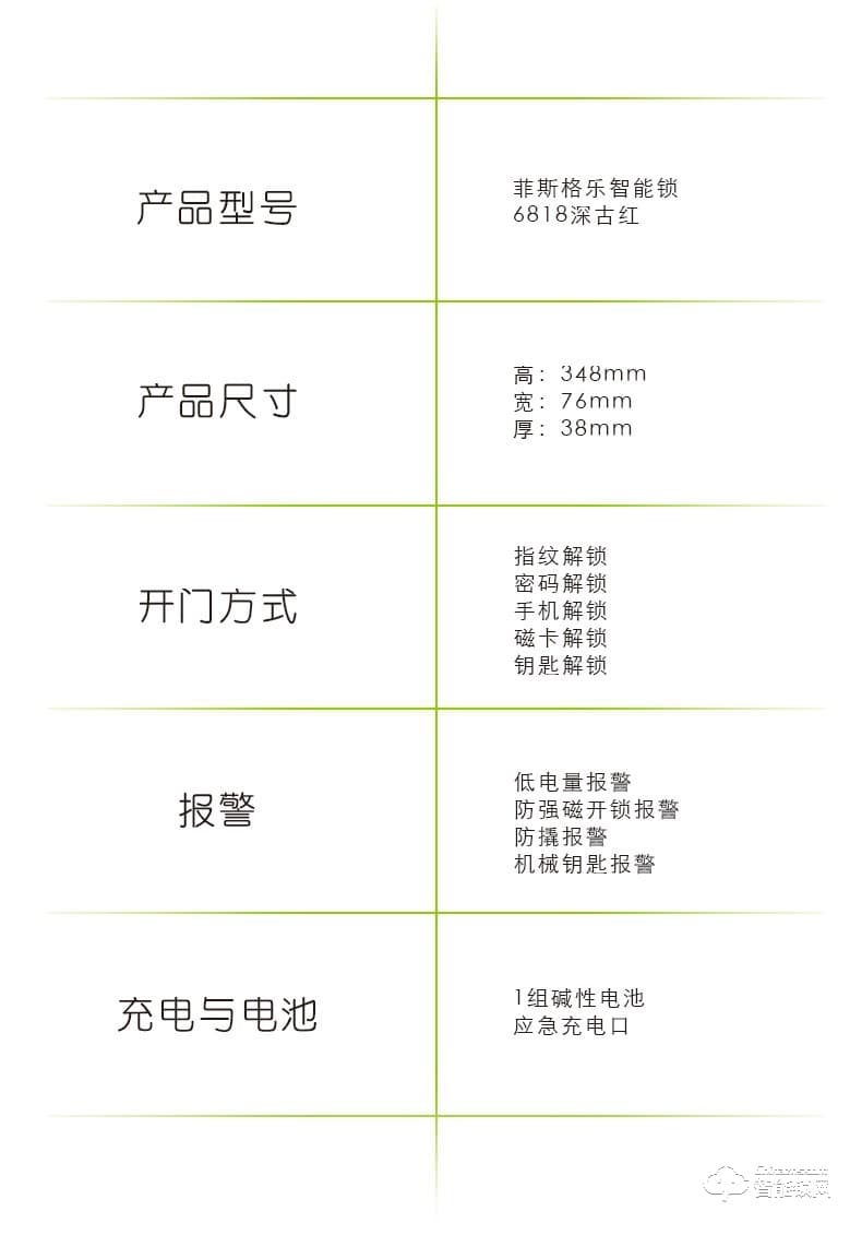 菲斯格樂智能鎖 6818滑蓋電子智能門鎖