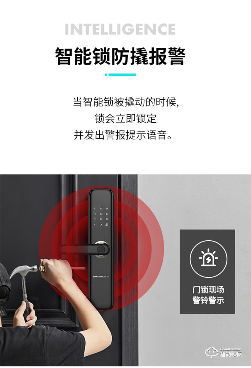迪華曼智能鎖 一握開家用電子防盜門鎖