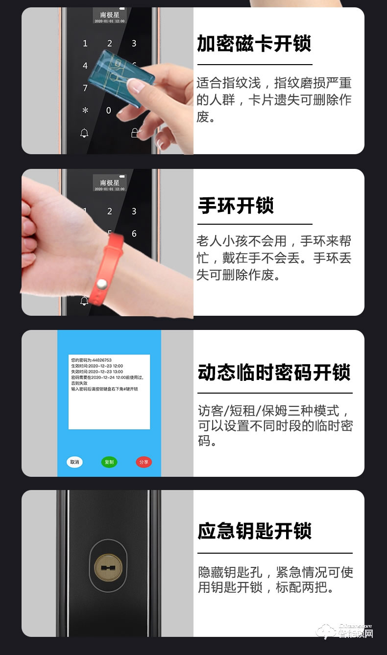 南極星智能鎖 N6家用全自動貓眼可視密碼鎖