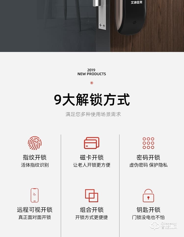 艾迪亞克智能鎖 S8家用防盜門入戶門防盜鎖