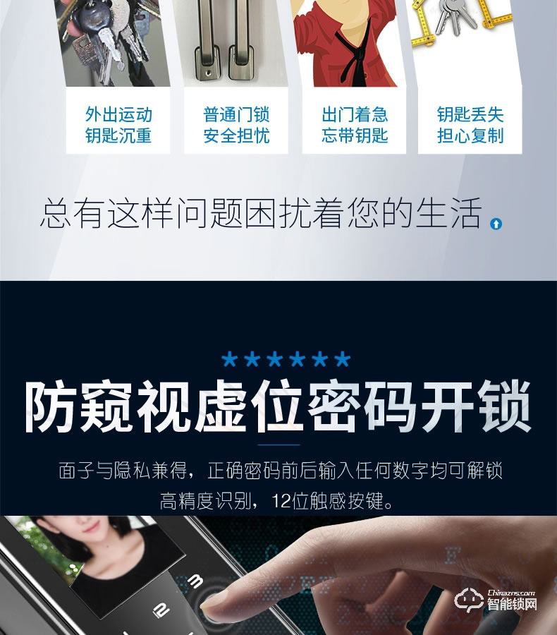 艾迪亞克智能鎖 A1全自動人臉識別指紋鎖
