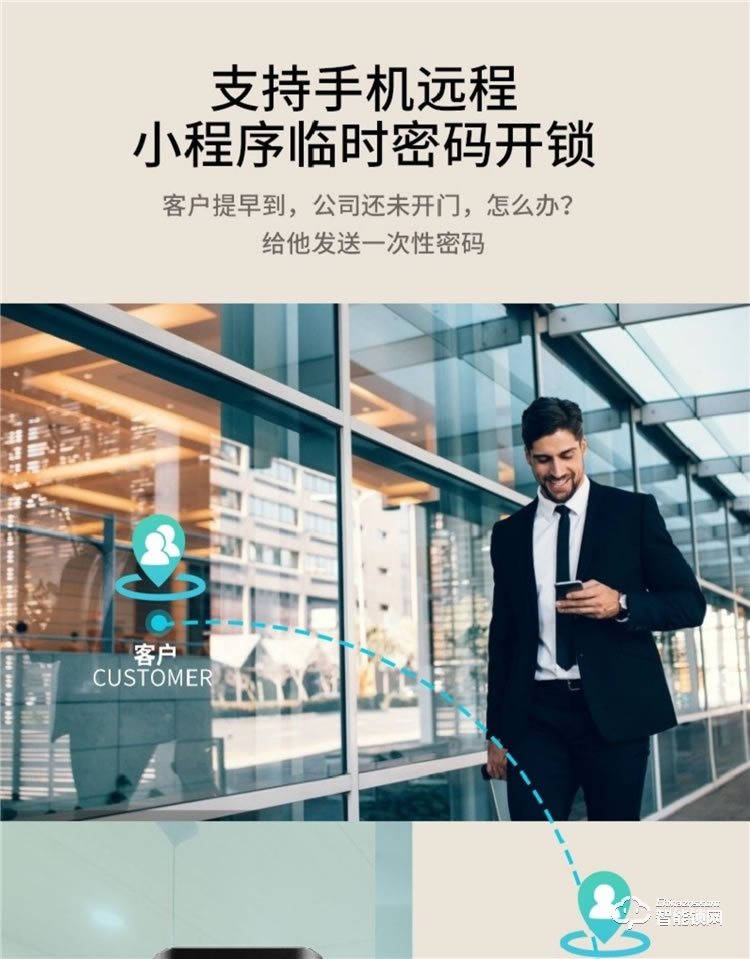 省馨智能鎖 R1玻璃門辦公室平移門密碼鎖