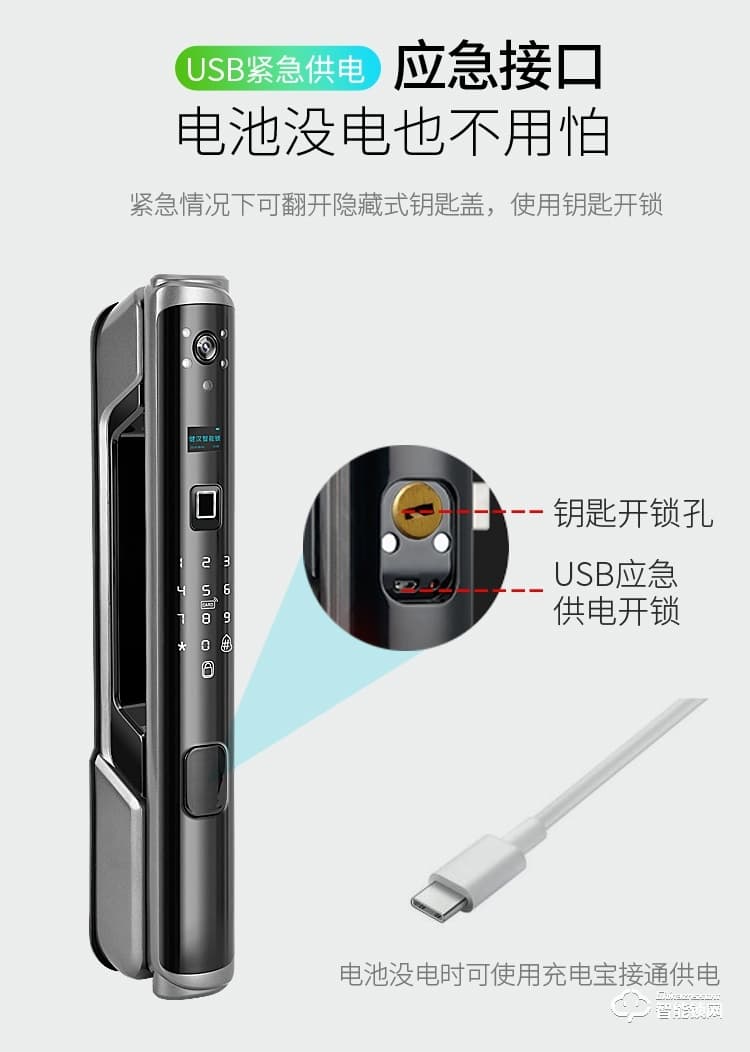 健漢智能鎖 P8家用防盜門密碼鎖