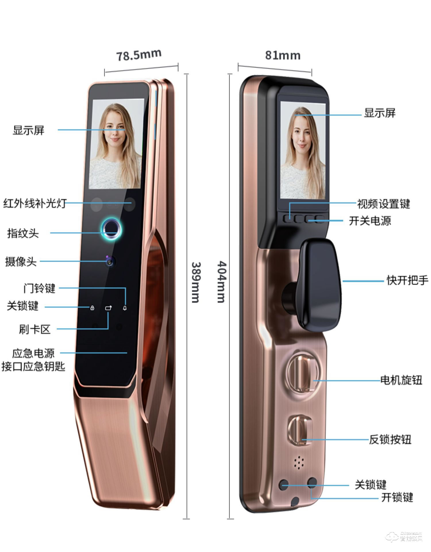 凌振智能鎖 全自動人臉識別智能鎖