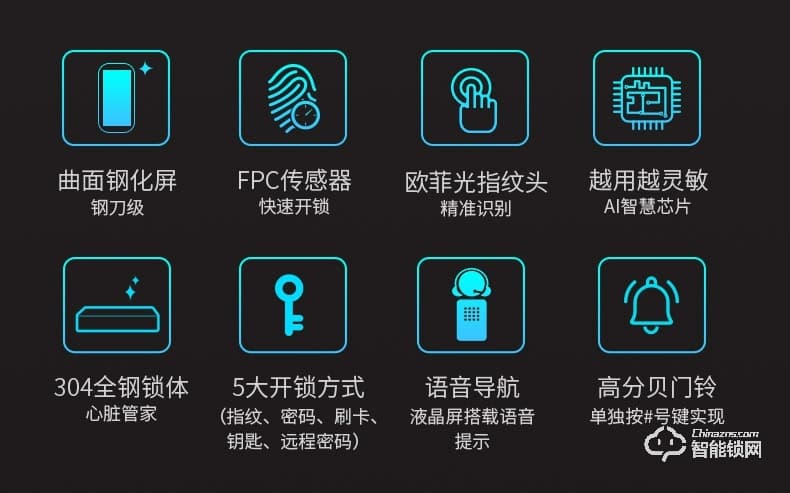 大鵝智能鎖 家用防盜門(mén)指紋鎖智能鎖