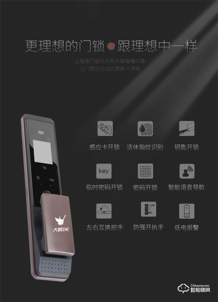 大鵝智能鎖  全自動人臉識別家用智能鎖