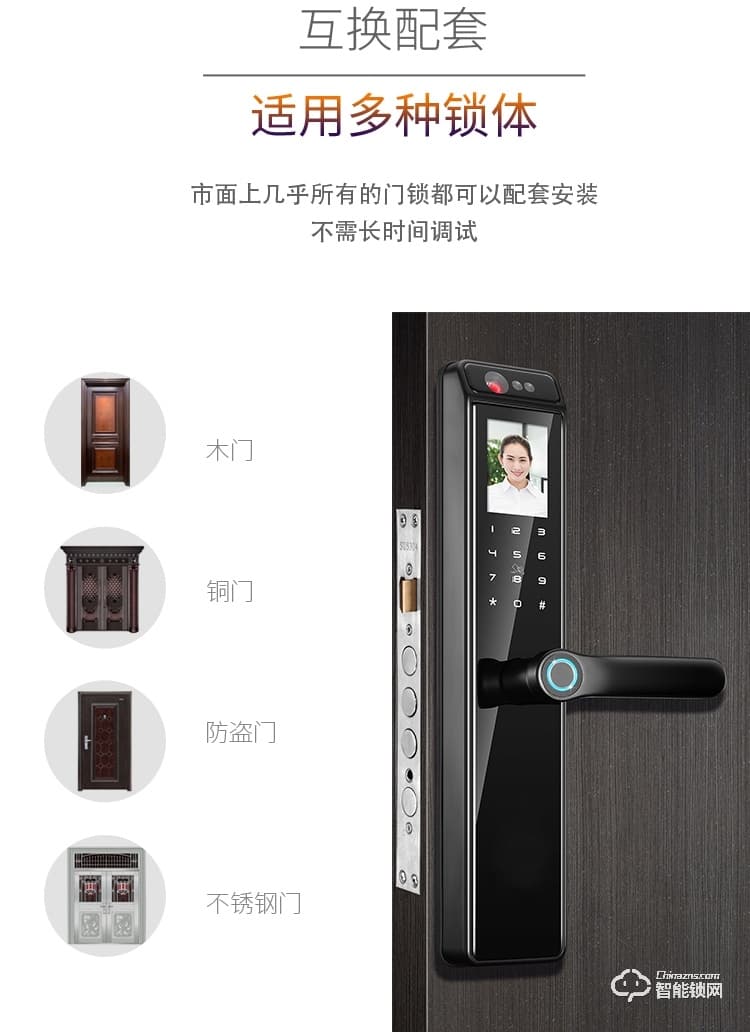 銀馳3D人臉識別智能鎖 三維立體面部識別