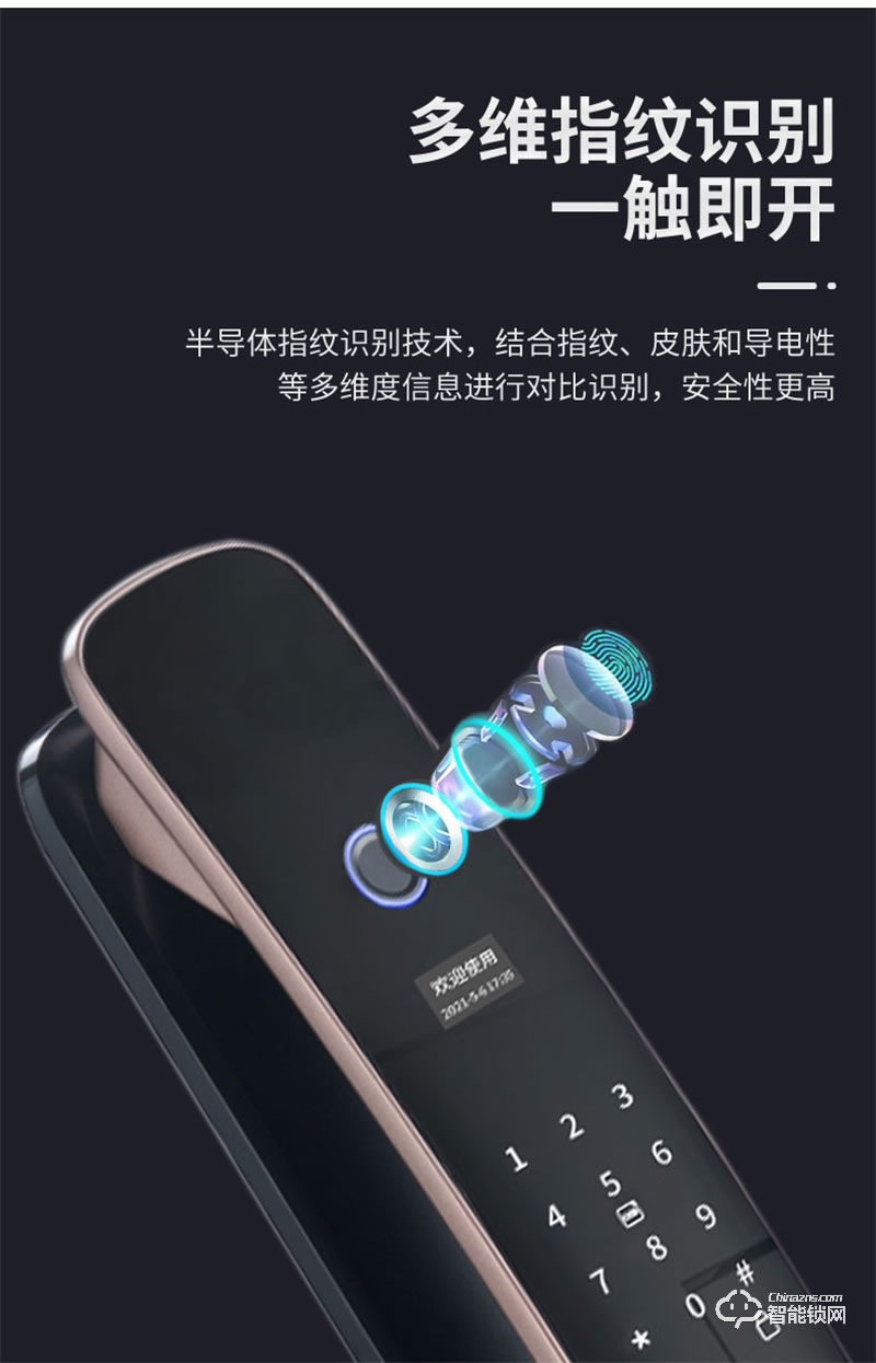 頂尖智派哈士奇系列 智能指紋密碼鎖