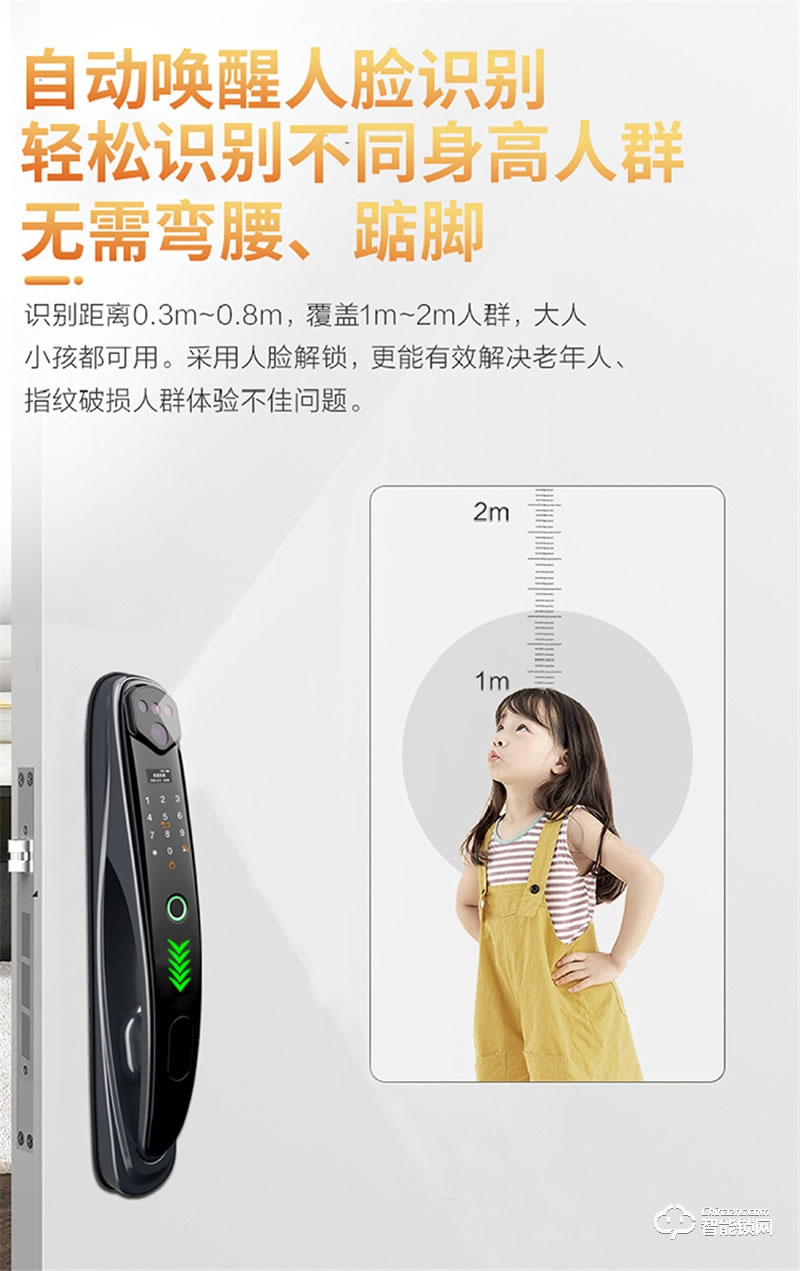 洛克曼S12-2智能鎖3D人臉識別 超C級鎖芯