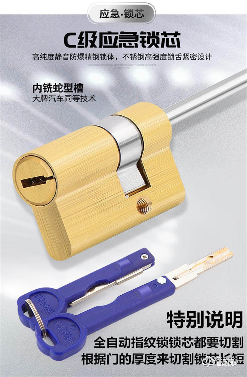 洛克曼S12-2智能鎖3D人臉識別 超C級鎖芯