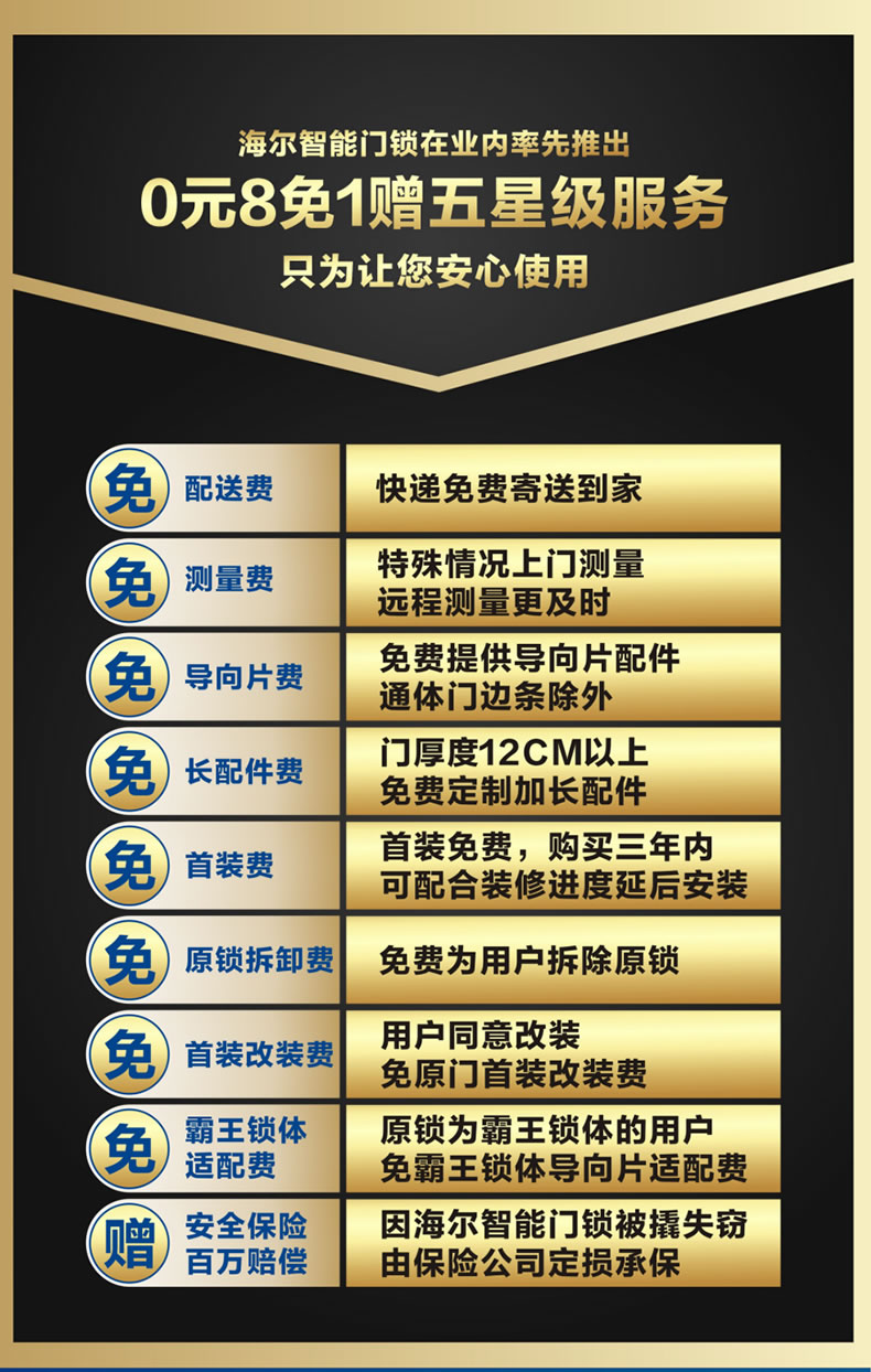 海爾智能鎖50V室內帶屏指紋鎖家用防盜門電子門鎖密碼鎖V50