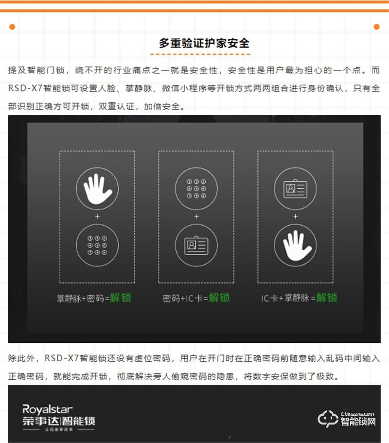榮事達(dá)智能鎖RSD-X7 全自動(dòng)人臉識(shí)別款