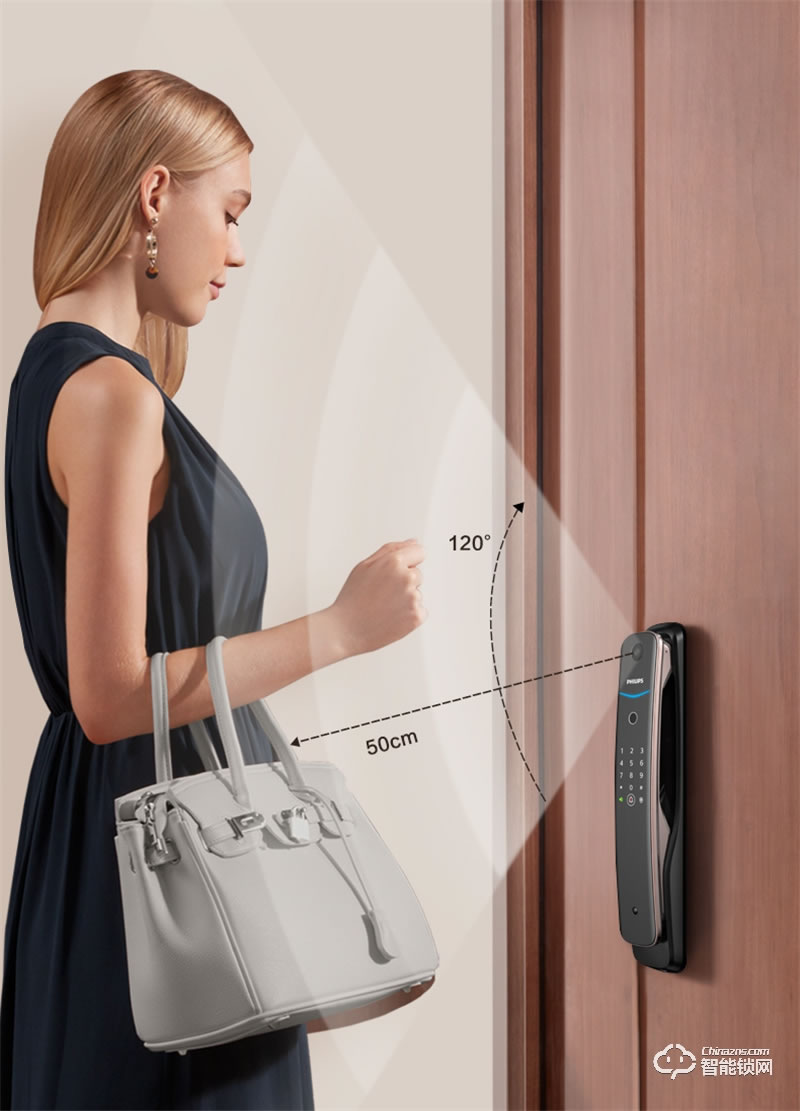 飛利浦智能鎖702 可視貓眼視頻監控全自動密碼鎖