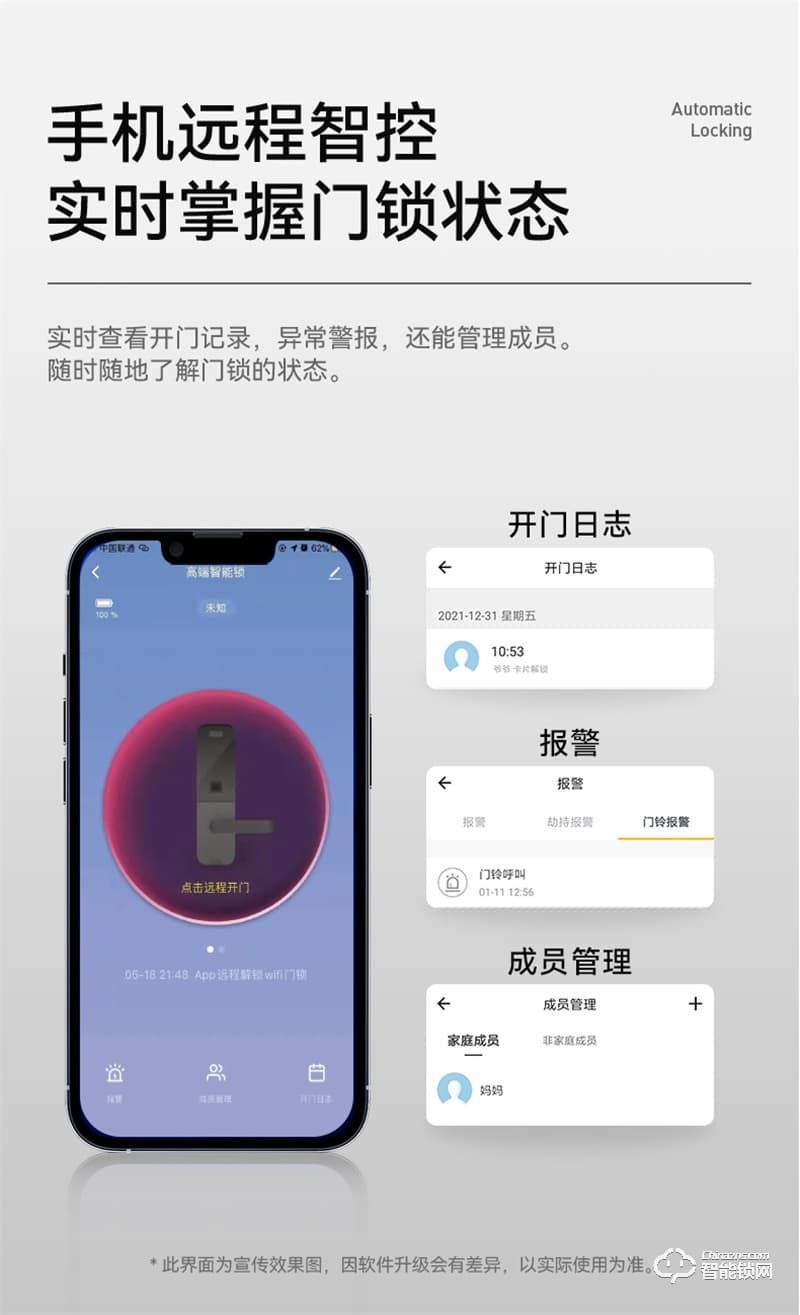 石將軍J1D-PLUS全自智能電子鎖 指紋密碼鎖家用防盜門密碼鎖
