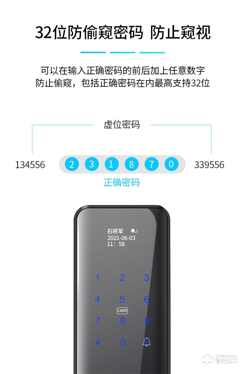 石將軍指紋鎖S3H 家用防盜門密碼鎖支持HUAWEI HiLink