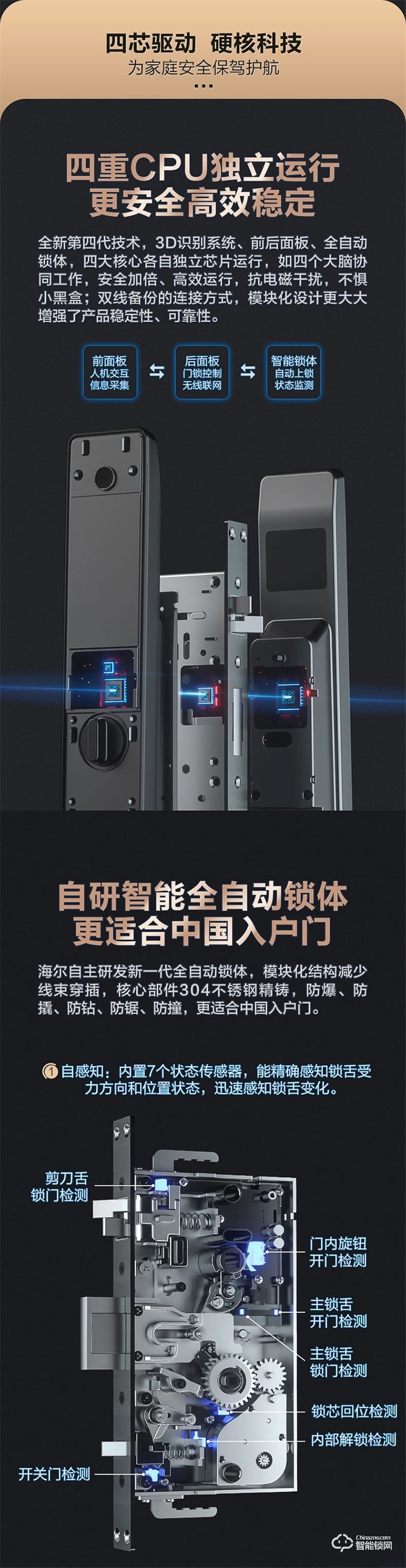 海爾智能鎖S31 家用防盜門十大品牌智能鎖