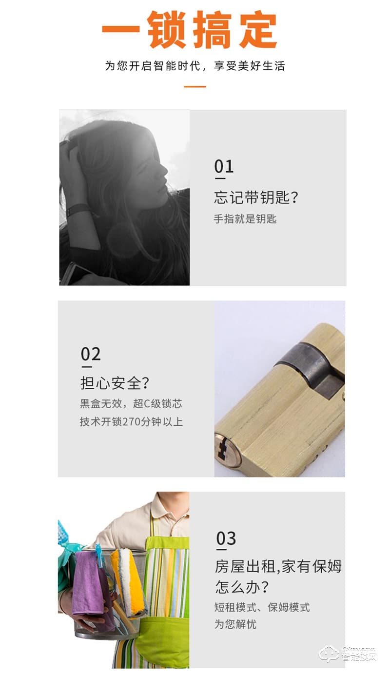格里維爾純銅智能鎖 魯班8868全自動別墅智能鎖