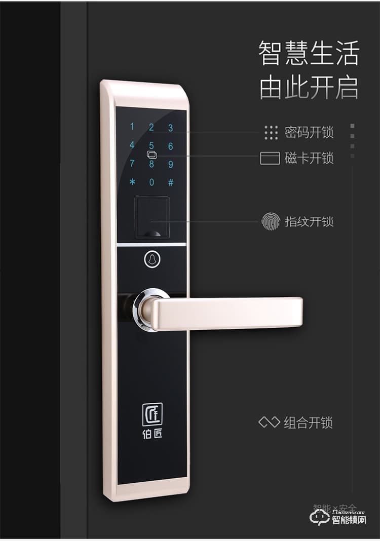 伯匠BJ-202智能鎖 防盜門密碼鎖家用電子鎖