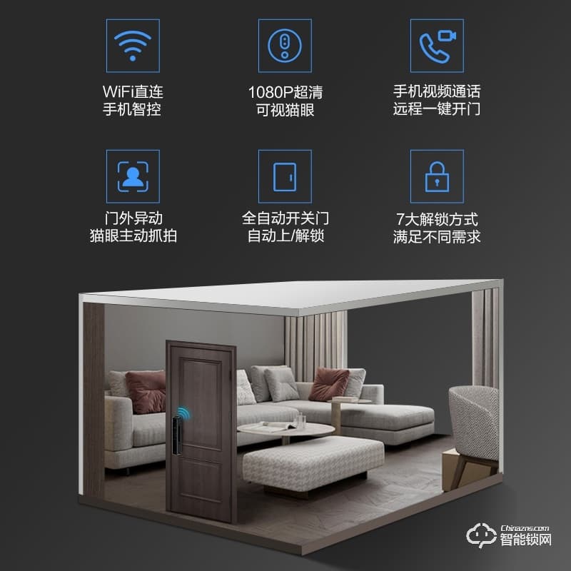 公牛智能鎖EQ04P 可視貓眼密碼鎖全自動(dòng)智能門鎖