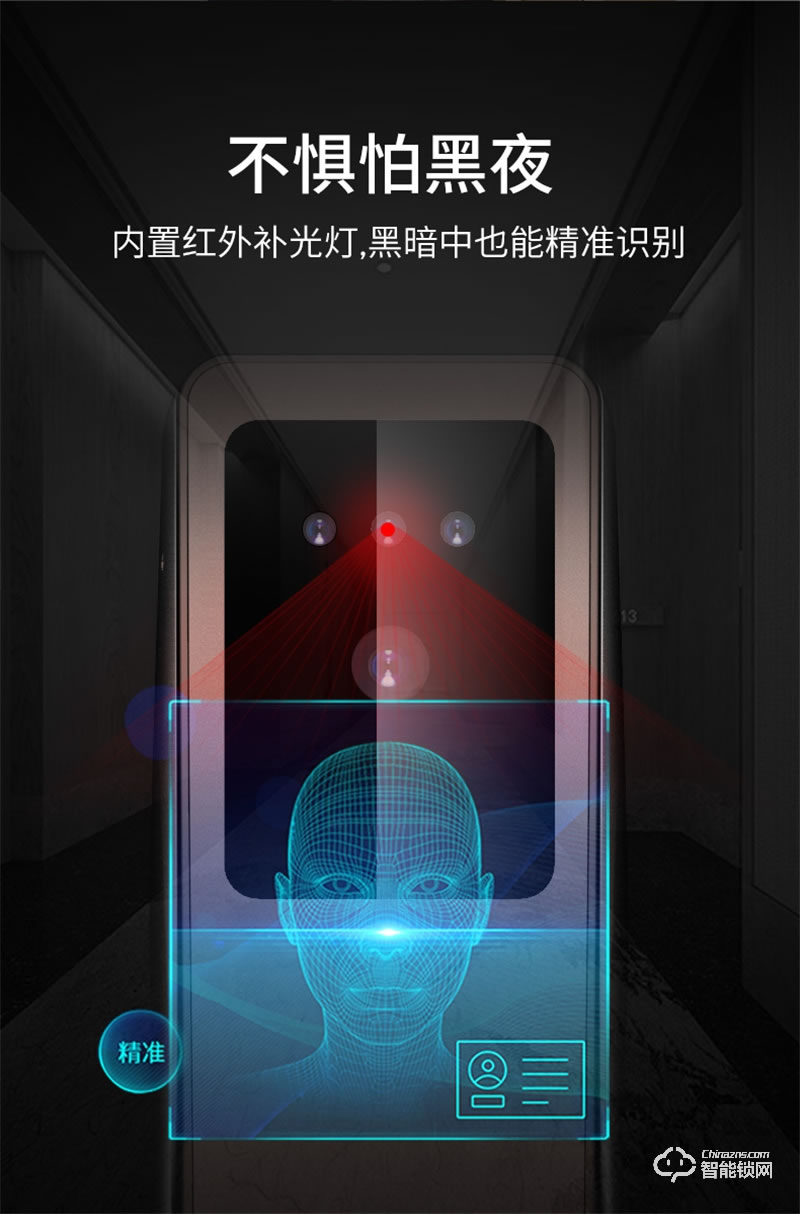 希箭指紋鎖R10真3D人臉識別智能門鎖 家用防盜門電子鎖
