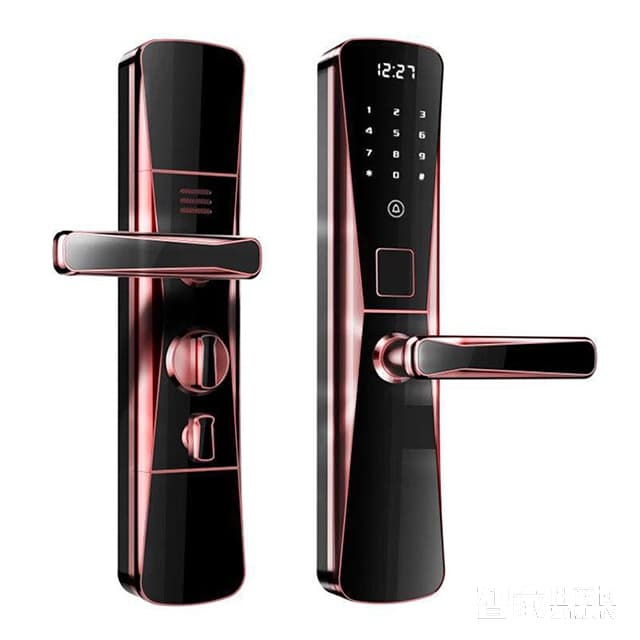 全壹智能密碼鎖 刷卡鎖 直板紅古銅
