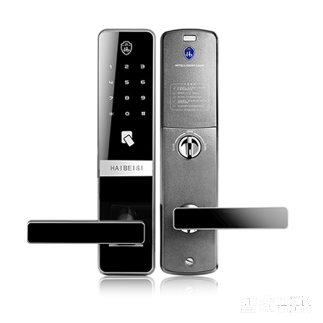 海貝斯智能鎖 智能感應鎖直板鋅合金面板珍珠銀