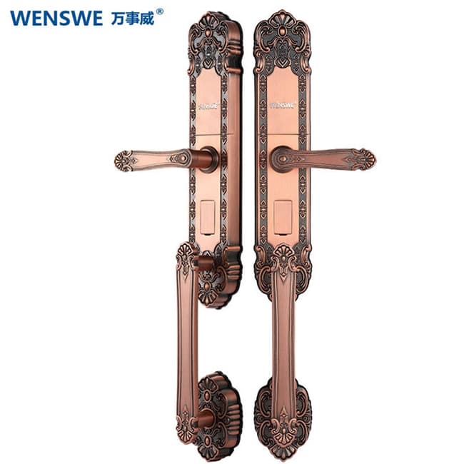 萬事威指紋鎖 歐式指紋鎖 豪華大拉手智能鎖