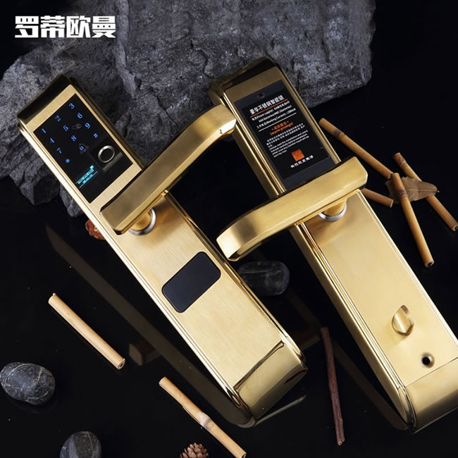 普賽羅指紋鎖 不銹鋼指紋鎖密碼鎖 家用防盜門鎖