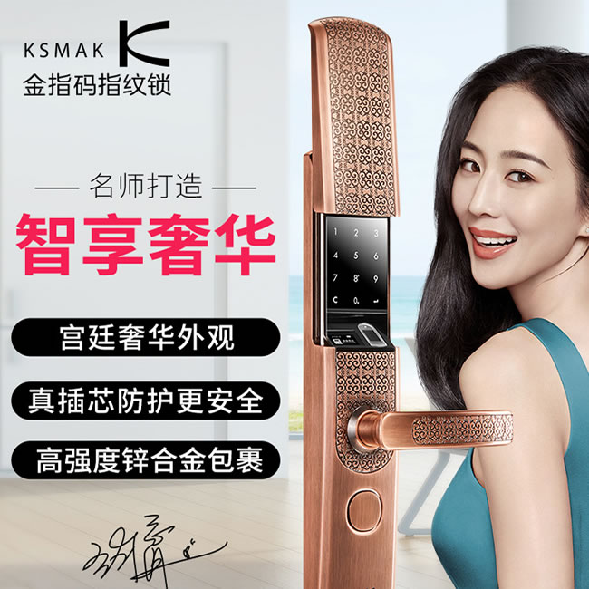 金指碼木門電子門鎖P5 家用防盜門指紋鎖