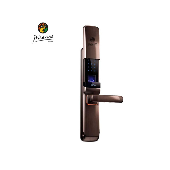 畢加索自動滑蓋指紋鎖 半導體活體指紋 智能門鎖P1