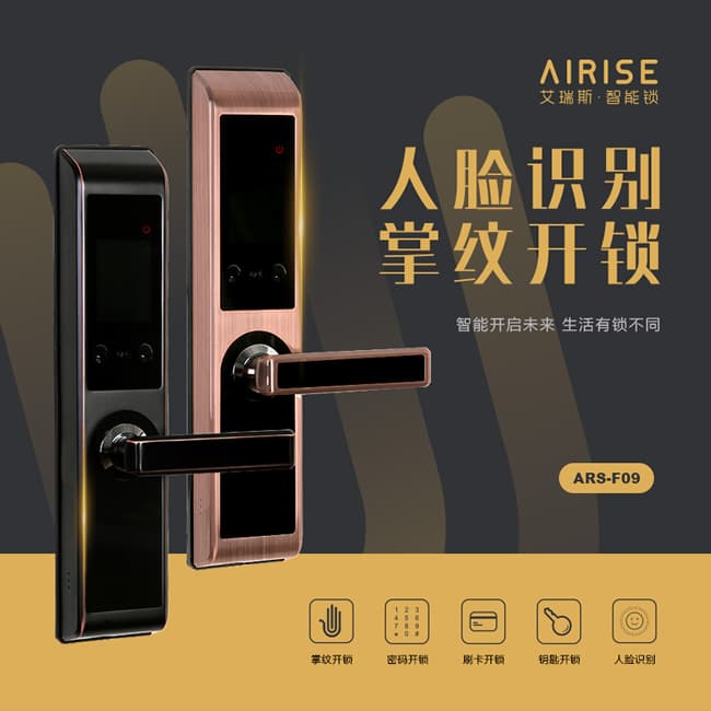 艾瑞斯智能鎖 人臉識別智能鎖 家用防盜密碼鎖