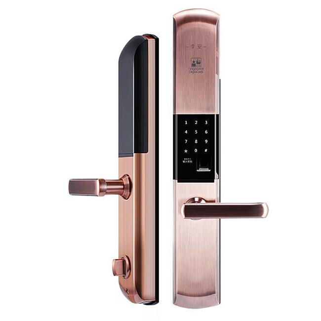 季安指紋鎖 全自動滑蓋指紋密碼鎖 家用防盜門鎖