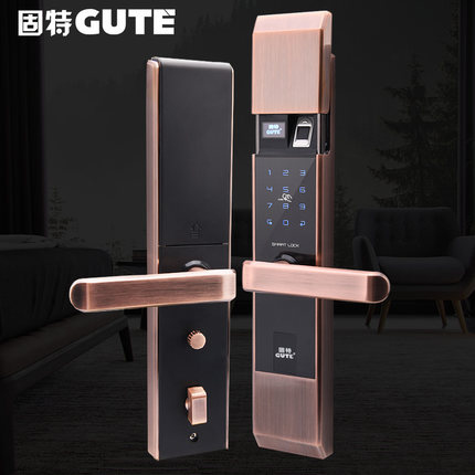 固特智能鎖 指紋鎖家用防盜門鎖電子密碼鎖刷卡感應(yīng)鎖