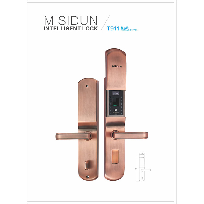 密斯頓智能鎖 家用防盜指紋鎖 滑蓋電子密碼鎖