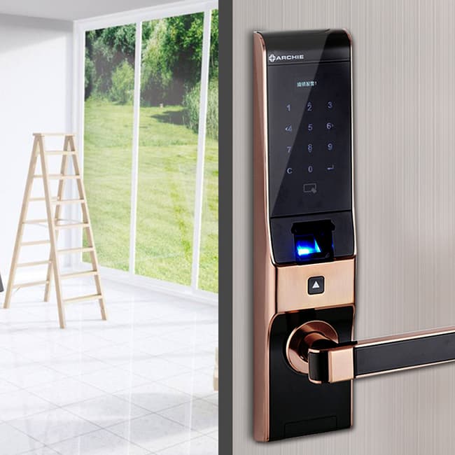 雅潔智能門鎖 AJ2021-02電子鎖防盜大門密碼鎖入戶外鎖