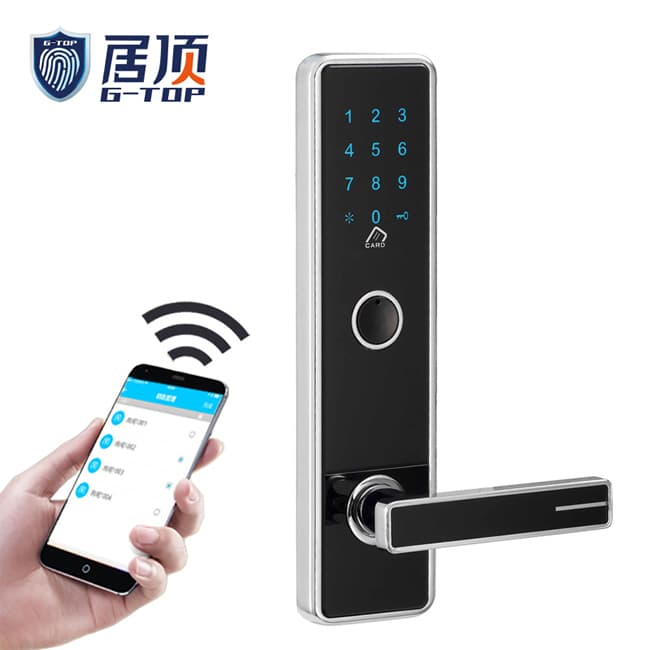 居頂指紋鎖 遠(yuǎn)程APP智能感應(yīng)鎖