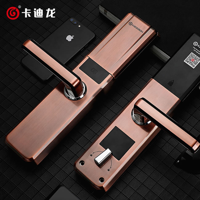 卡迪龍智能鎖 防盜門自動滑蓋密碼智能鎖