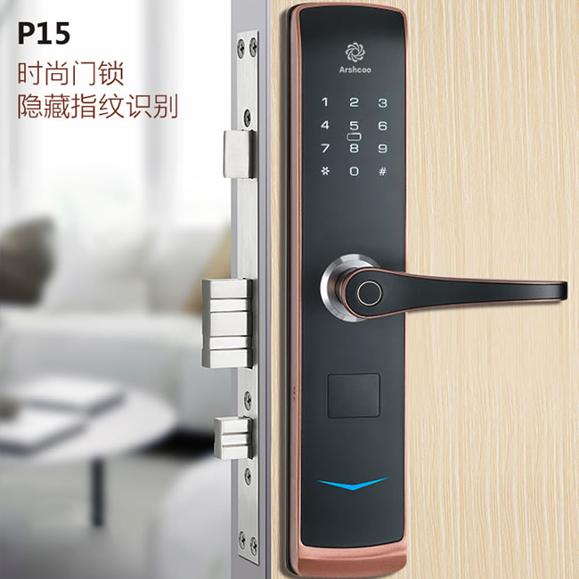 雅仕格智能鎖  P15時尚門鎖隱藏指紋識別