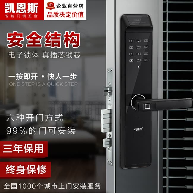 凱恩斯智能鎖 極光家用磁卡密碼鎖防盜門入戶鎖