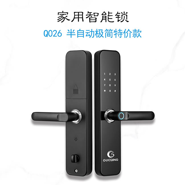 國青智能鎖 Q026半自動極簡直板密碼鎖