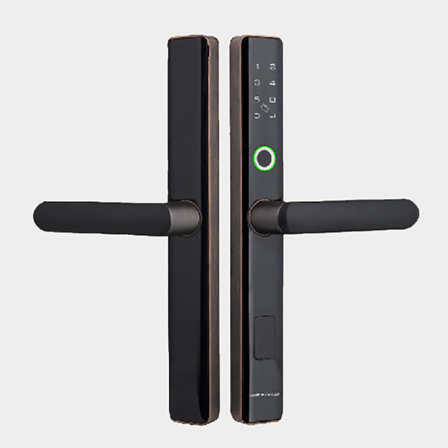 米卡智能鎖 MK-001B斷橋鋁指紋鎖玻璃門鎖