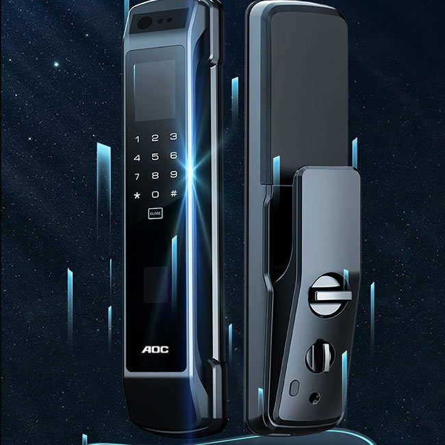 AOC人臉識別智能鎖E9 家用防盜門十大品牌指紋鎖