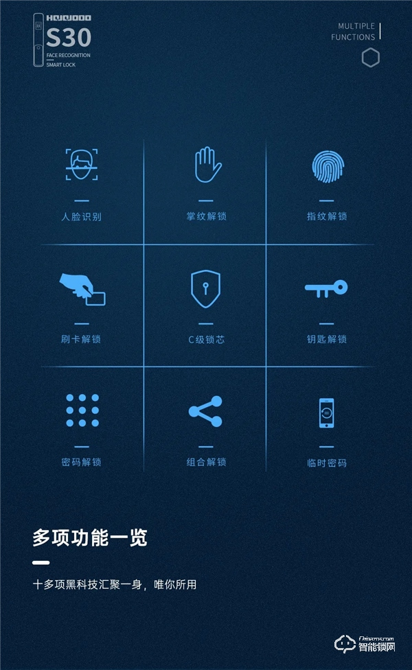 零接觸 更安心｜皇家金盾S30人臉識別全自動智能鎖新品上市