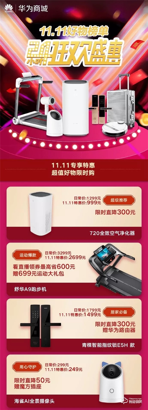 青稞智能鎖狂歡盛惠！華為商城雙11大促完美收官！