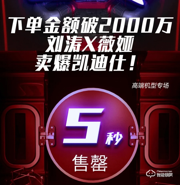 4月18日凱迪仕智能鎖直播：「薇婭」x「劉濤」聯(lián)手賣鎖破萬套